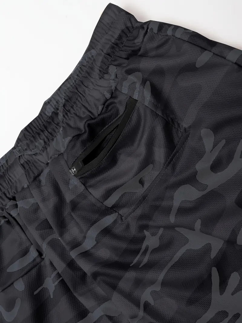 Men's Breathable Quick-Dry Sport Shorts Double-Layer Breathable Mesh with Pockets for Gym & Sports Trouser Man