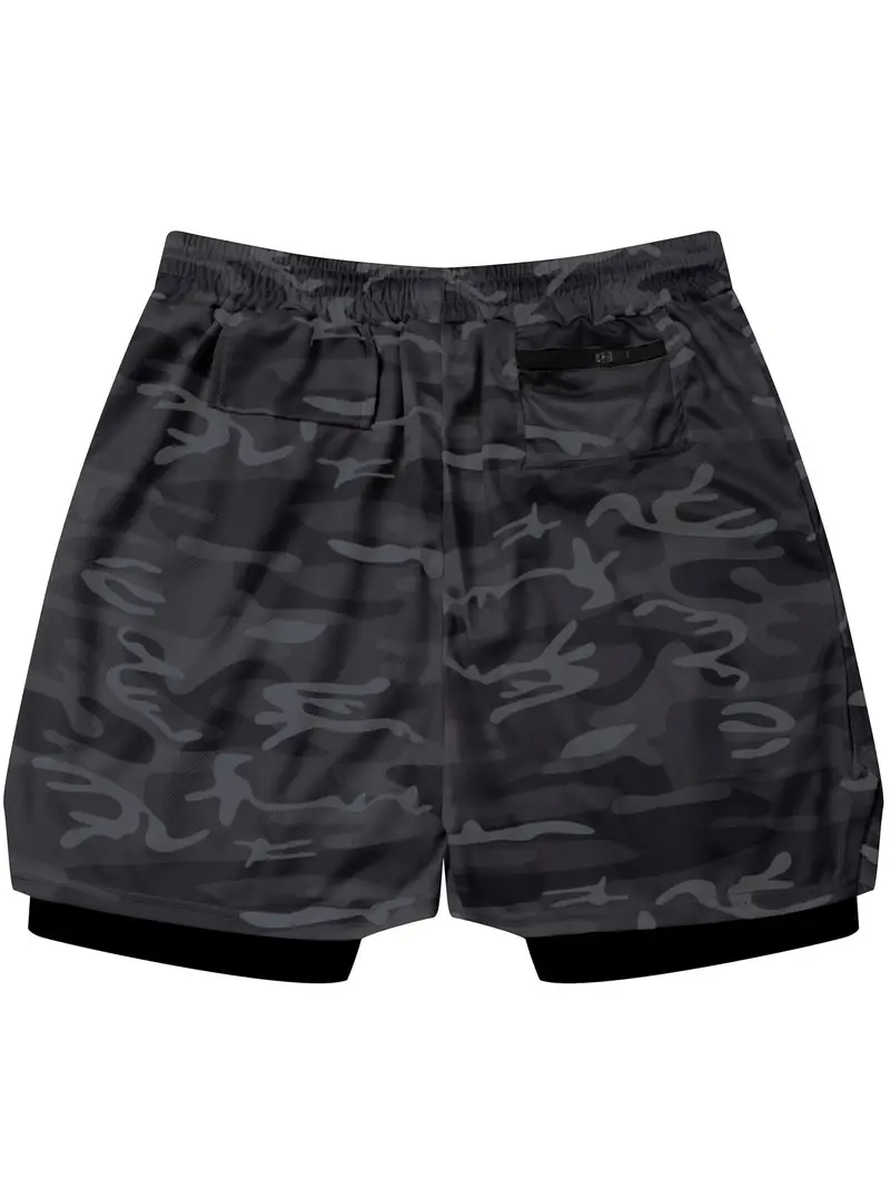 Men's Breathable Quick-Dry Sport Shorts Double-Layer Breathable Mesh with Pockets for Gym & Sports Trouser Man