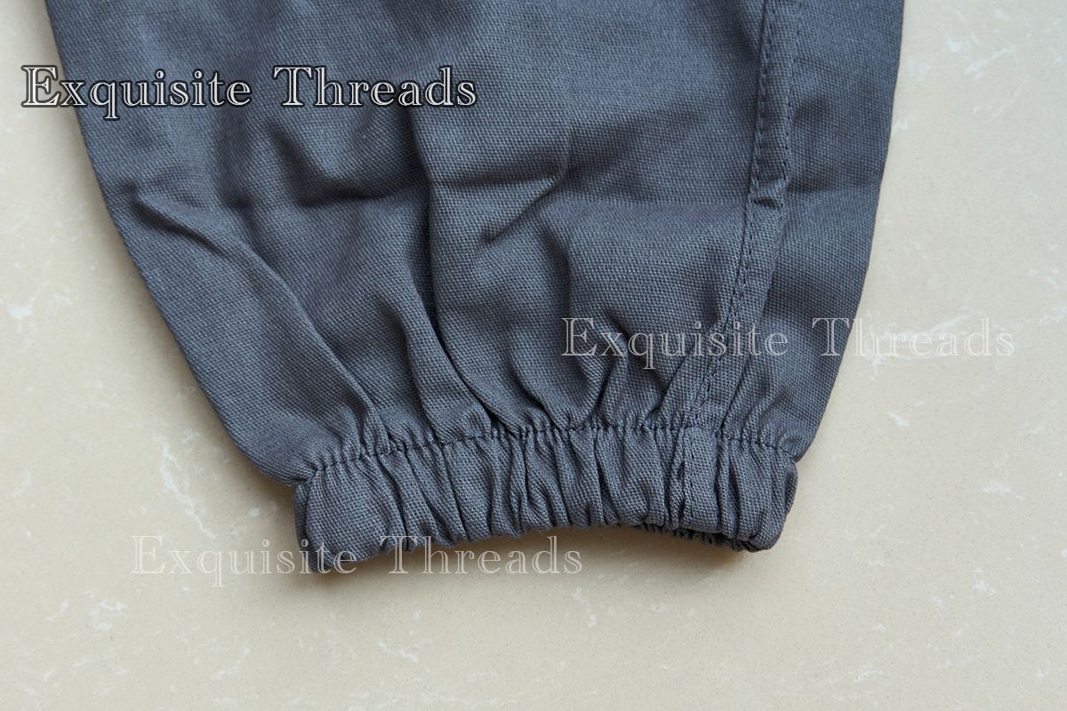 Mens Woven Cuffed Cargo Pants - Drawstring Casual Trousers with Multiple Pockets man clothes