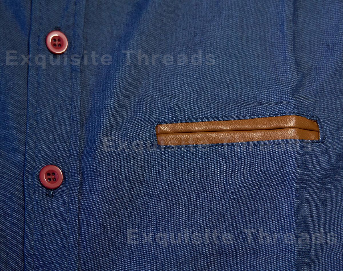 Casual Cotton Long Sleeve Men's Shirt Slim Fit Spring Autumn Fashion Pocket Patchwork Denim Shirt British Style Male Apparel