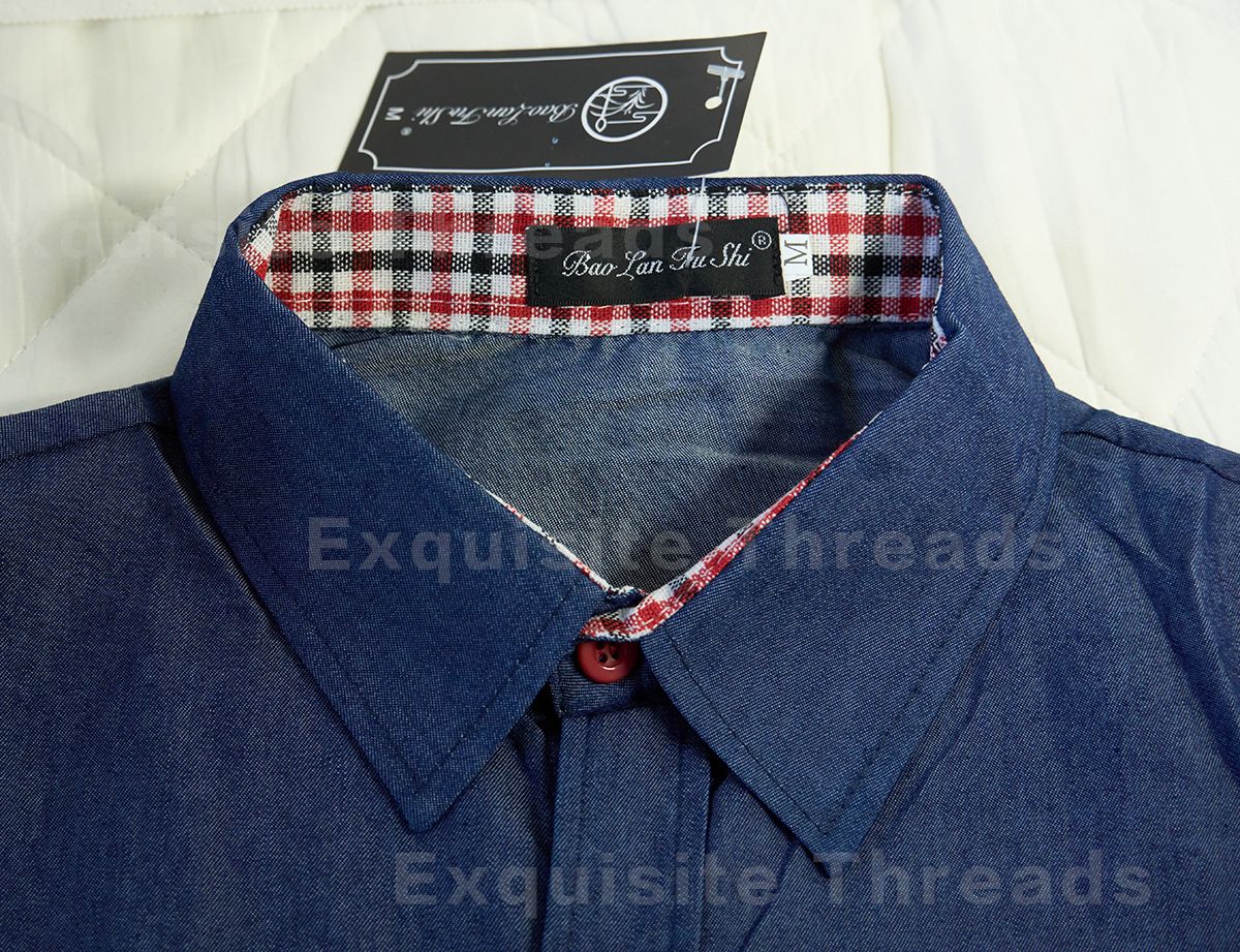 Casual Cotton Long Sleeve Men's Shirt Slim Fit Spring Autumn Fashion Pocket Patchwork Denim Shirt British Style Male Apparel