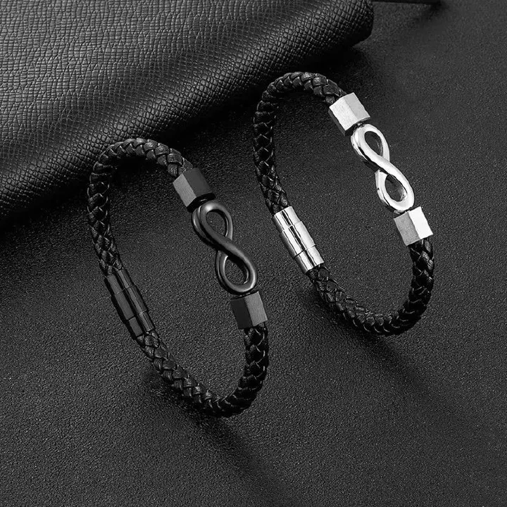Classic Infinity Symbol Wrap Bracelets For Men Women Vintage Simple Leather Weave Charm Bangle Couple Lover Trendy Jewelry Gifts