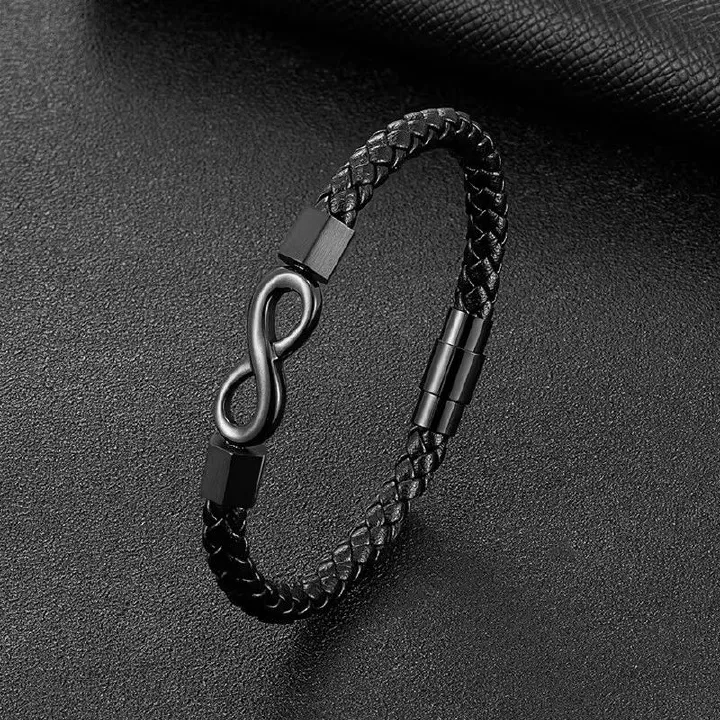 Classic Infinity Symbol Wrap Bracelets For Men Women Vintage Simple Leather Weave Charm Bangle Couple Lover Trendy Jewelry Gifts