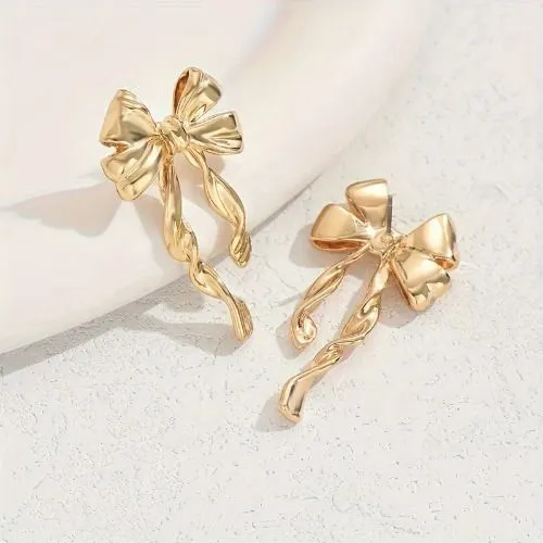 Bow Earring for Women Cute Bow Pearl Drop Dangle Earrings Trendy Stuff Bowknot Stud Wedding Party Daily Jewelry Accessory Gifts