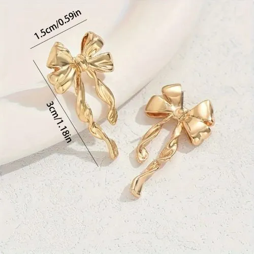 Bow Earring for Women Cute Bow Pearl Drop Dangle Earrings Trendy Stuff Bowknot Stud Wedding Party Daily Jewelry Accessory Gifts
