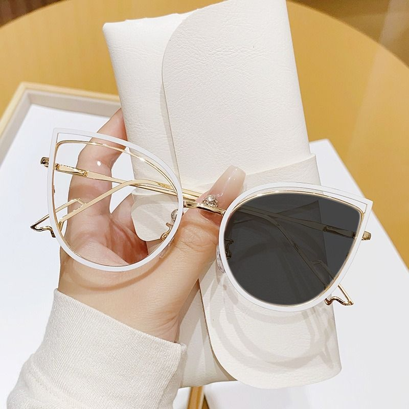 Nala Collection New Design Cat Eye Computer Glasses Women Eyewear Photochromic Sunglasses Metal Glass Frame Trendy Sunglasses Anti-blue Light 1PC