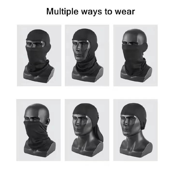 Balaclava Motorcycle Face Mask Moto Helmet Bandana Hood Ski Neck Full Face Mask Windproof Dustproof Face Shield Men's Biker Mask