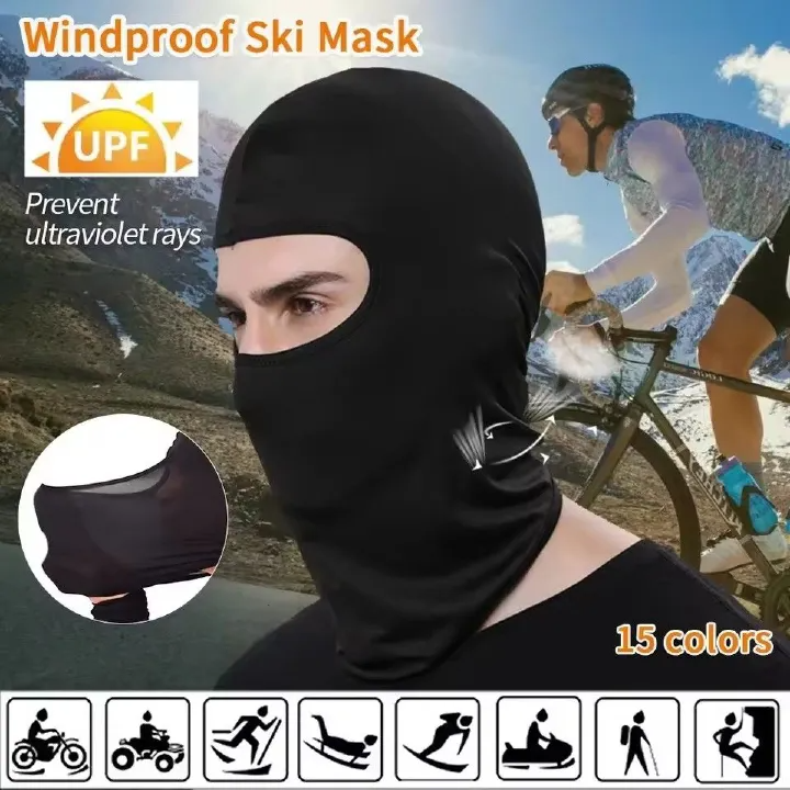 Balaclava Motorcycle Face Mask Moto Helmet Bandana Hood Ski Neck Full Face Mask Windproof Dustproof Face Shield Men's Biker Mask