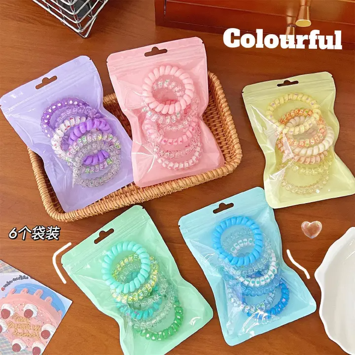 Dopamine candy-colored phone line hair ties, simple hair bands, basic hair ties, high elasticity, durable and new.hair accessories