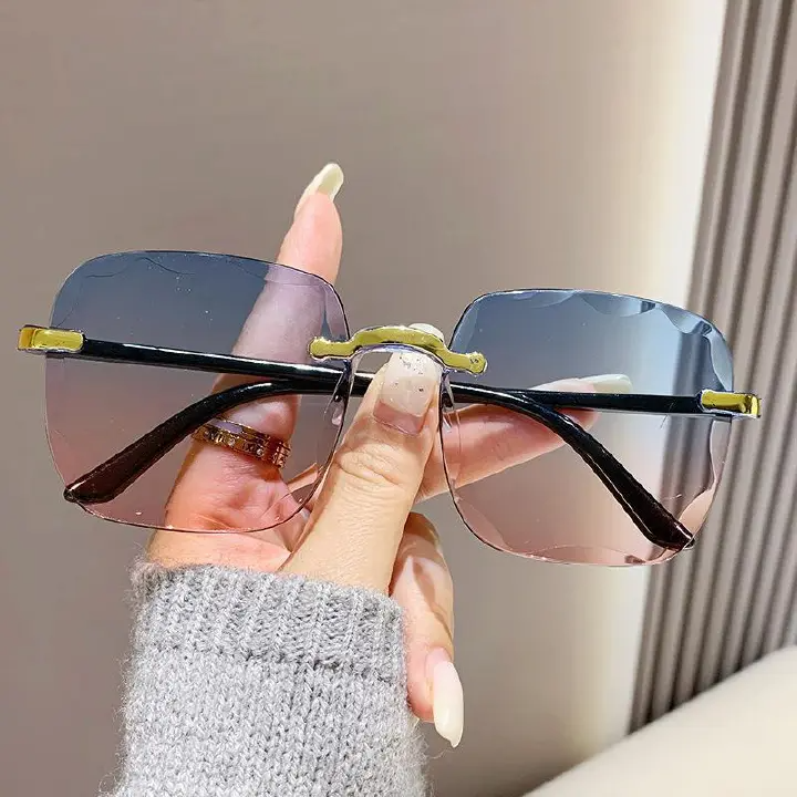 New Fashion I Korean Version Uv Protection Sunglasses Frameless Trimmed Sunglasses Internet Celebrity Trend Sunglasses Women
