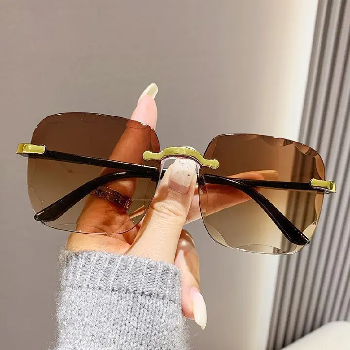 New Fashion I Korean Version Uv Protection Sunglasses Frameless Trimmed Sunglasses Internet Celebrity Trend Sunglasses Women