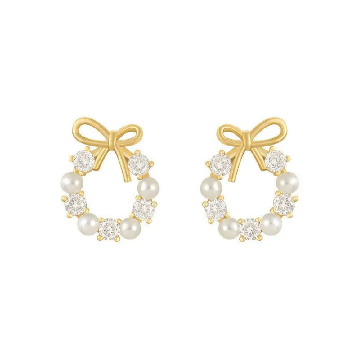 Stylish new small bow earrings, trendy internet celebrity, versatile ear studs, women's accessories