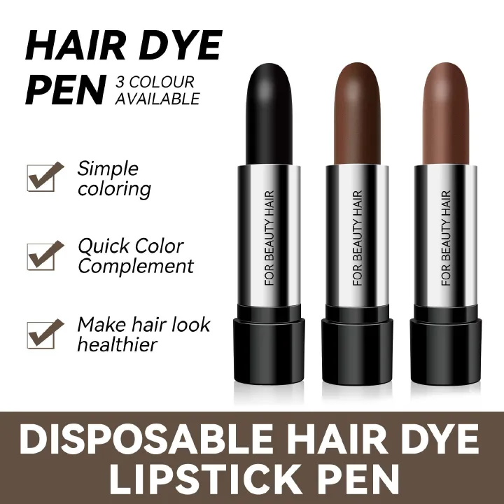 Black Brown Hair Dye Pen One-time Temporary Hair Dyeing Stick Cover Grey White Hair Fill in Hairs Coloring Styling Makeup Tools