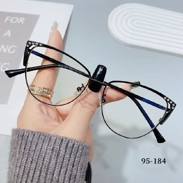 Cat Eyes Frames Fashion Anti Blue Light Anti Blue Light Glasses Trendy Metal Frame Women Designer Eyeglass 1PC