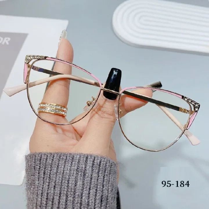 Cat Eyes Frames Fashion Anti Blue Light Anti Blue Light Glasses Trendy Metal Frame Women Designer Eyeglass 1PC