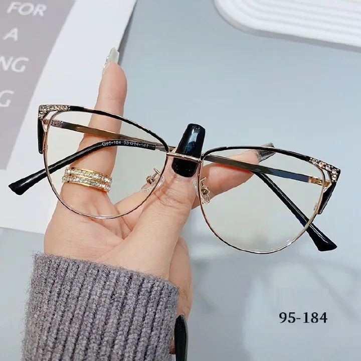 Cat Eyes Frames Fashion Anti Blue Light Anti Blue Light Glasses Trendy Metal Frame Women Designer Eyeglass 1PC