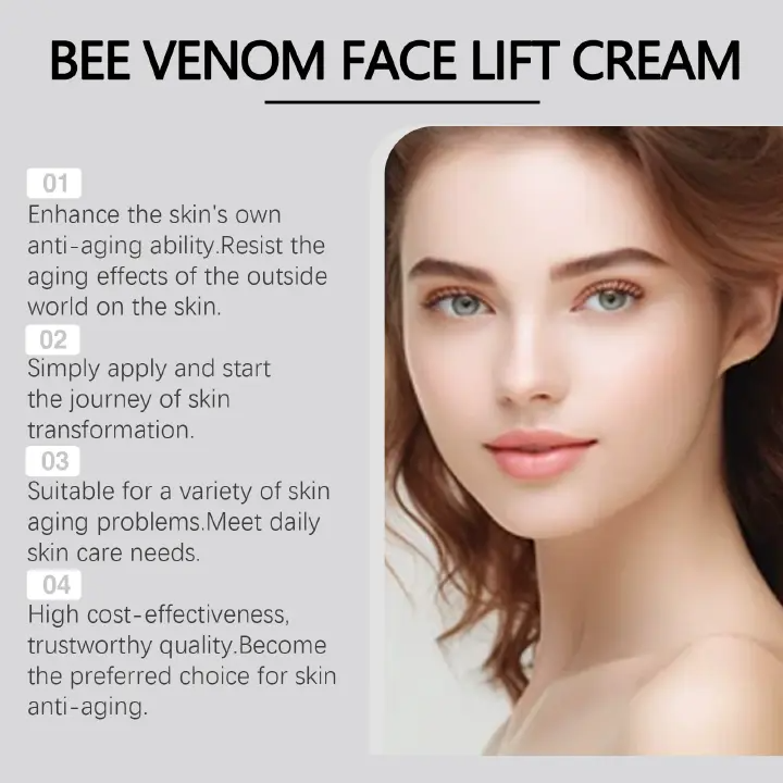 Bee Venom Cream, Bee Venom Face Lift Cream for Firming Moisturizing Lifting & Recovery, Anti-Aging Moisturizer with Collagen for All Skin Type 1.76 FL.OZ