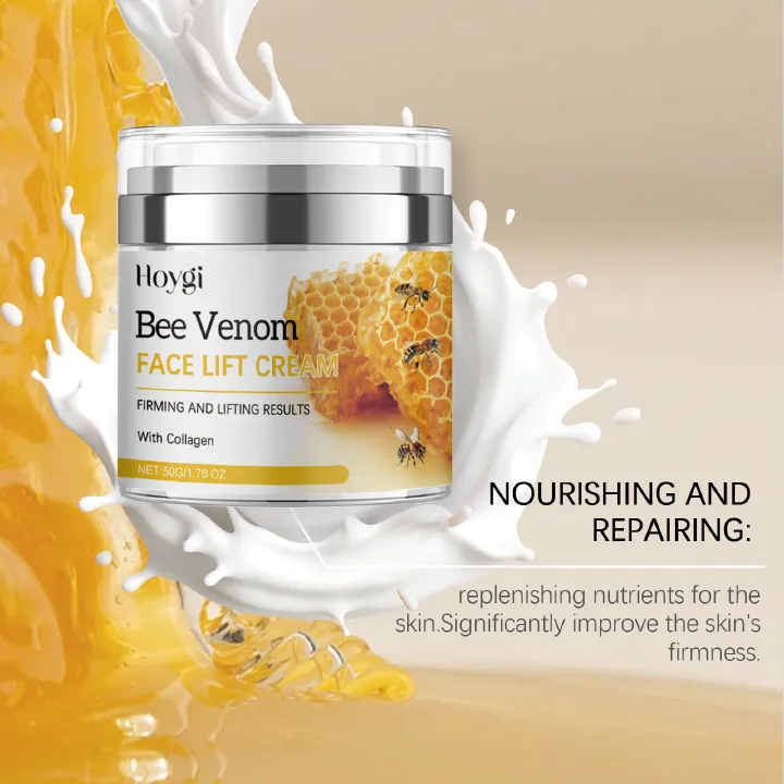 Bee Venom Cream, Bee Venom Face Lift Cream for Firming Moisturizing Lifting & Recovery, Anti-Aging Moisturizer with Collagen for All Skin Type 1.76 FL.OZ
