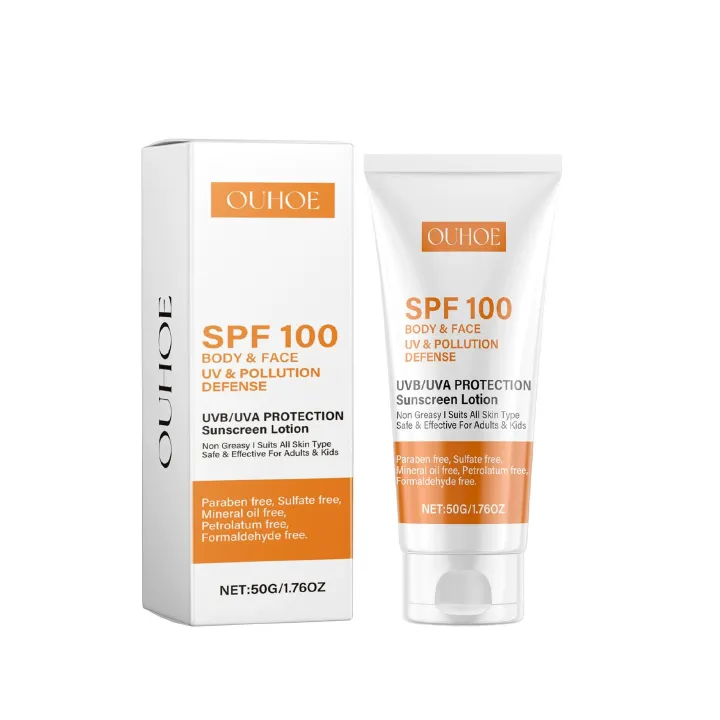 Spf 100 Face Sunscreen Moisturizer - Travel Size Sunblock - Oil Free Facial Sun Screen - Sun Screen Protector for Face & Body - Non-Greasy,No White Cast Waterproof Sunscreen Lotion -Dry Oily Skincare