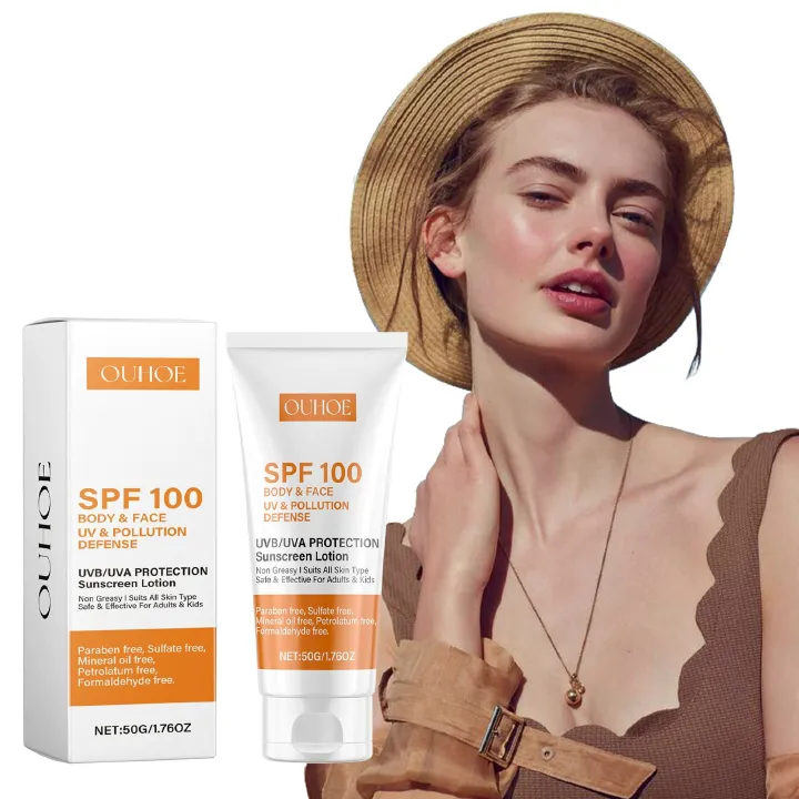 Spf 100 Face Sunscreen Moisturizer - Travel Size Sunblock - Oil Free Facial Sun Screen - Sun Screen Protector for Face & Body - Non-Greasy,No White Cast Waterproof Sunscreen Lotion -Dry Oily Skincare