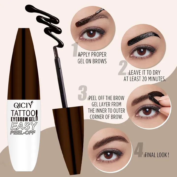 Tear-off and dye eyebrow balm, semi-permanent eyebrow pencil, waterproof and sweat-proof, natural long-lasting tear-off brow balm