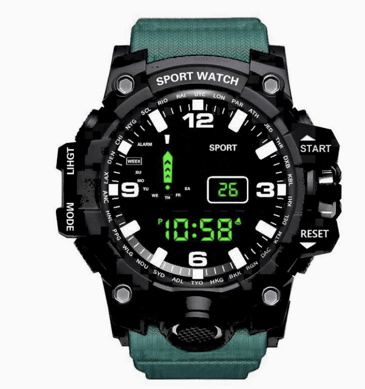 Men's LED Digital Sports Watch Chronograph Business Fitness Electronic Multifunction Gift Silicone Band Crystal