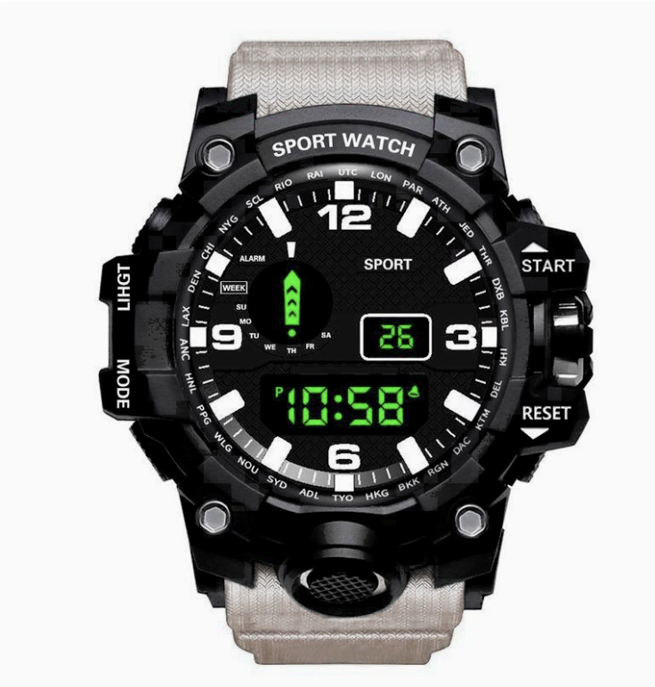 Men's LED Digital Sports Watch Chronograph Business Fitness Electronic Multifunction Gift Silicone Band Crystal