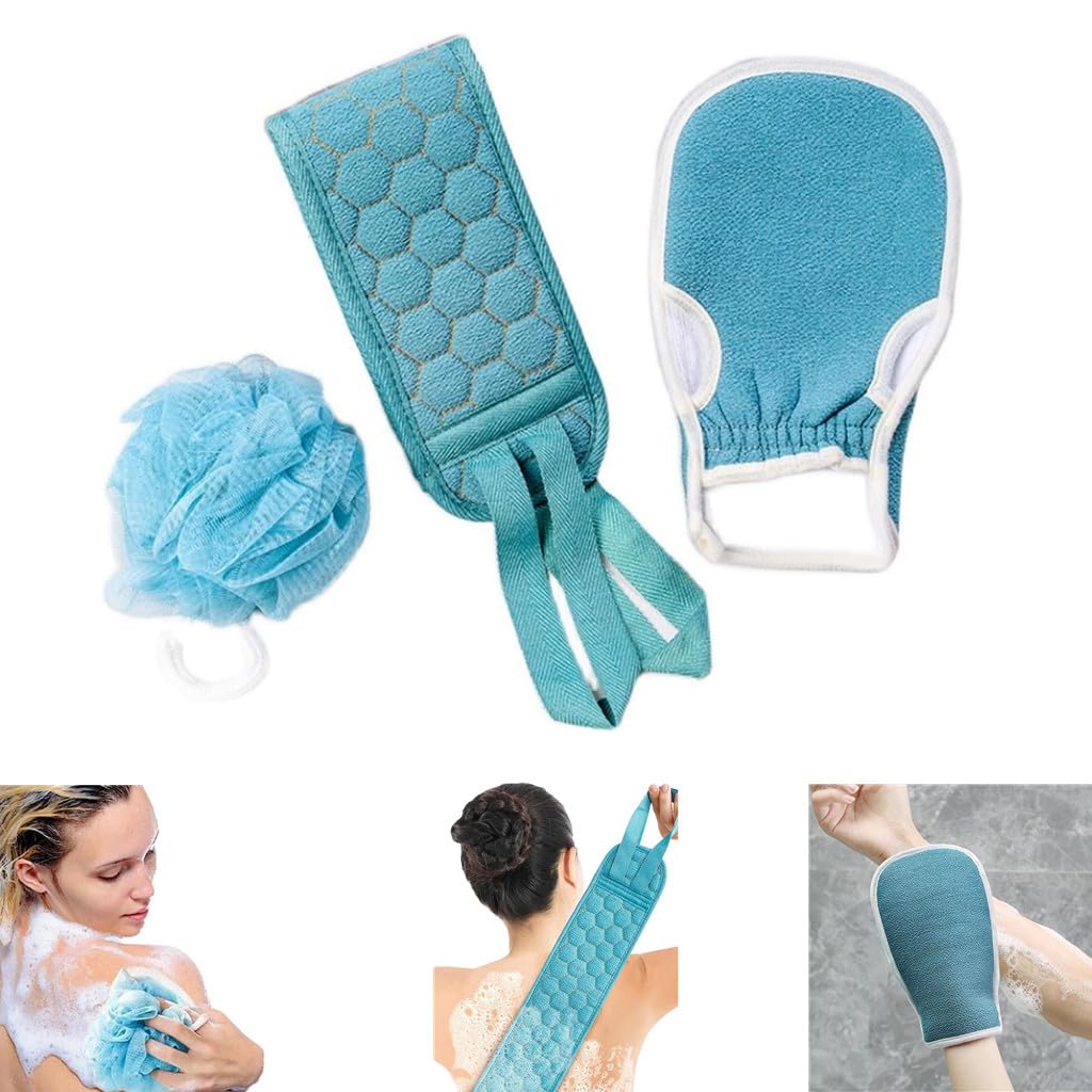 Limited Offer!! 3pcs/set Bath towel Deep Exfoliation Glove kit Body Exfoliator Scrubbers for Use In Shower or Bath Scrub Wash