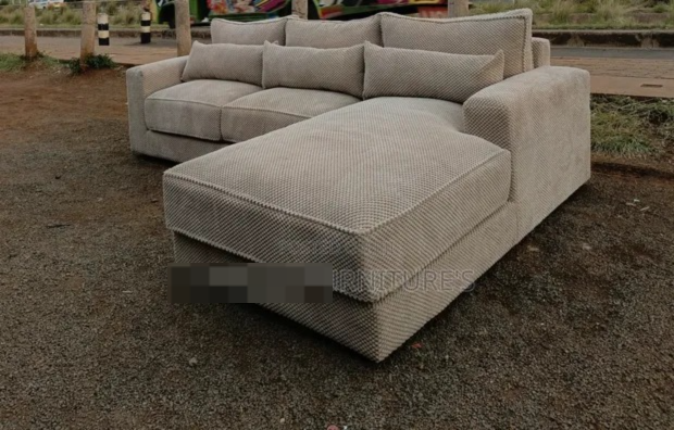 Bubble fabric 6 seater l shaped sofa with FREE RANDOM THROW PILLOWS GIFT