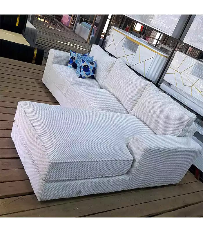 Bubble fabric 6 seater l shaped sofa with FREE RANDOM THROW PILLOWS GIFT