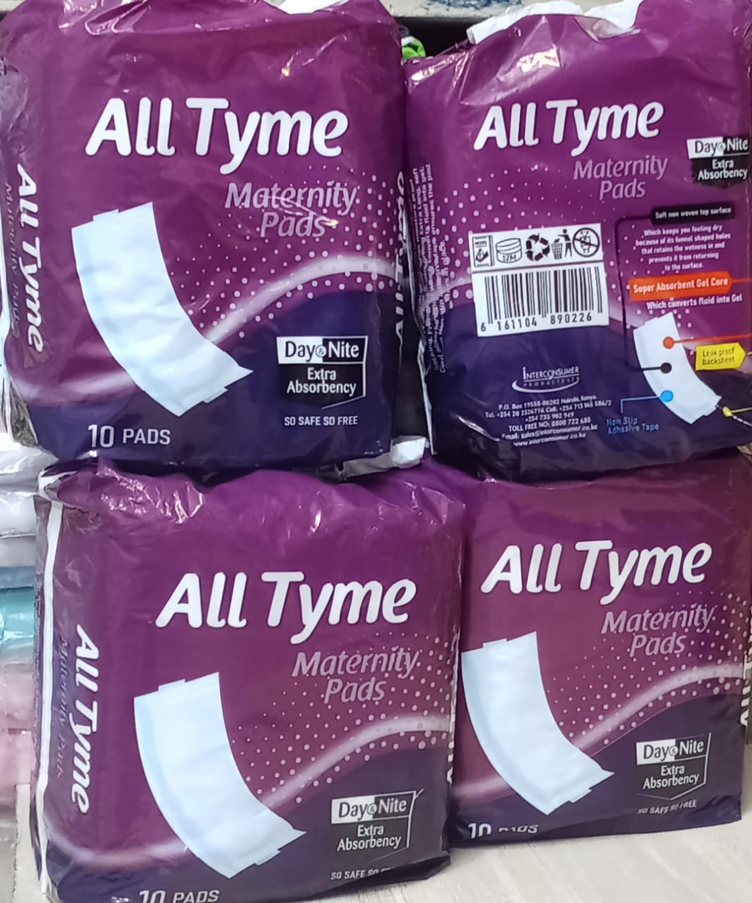 Alltyme maternity padsAll Tyme Maternity Pads, 10 piecesSuper strong adhesive Suitable for heavy flow 7mm thickness Maximum absorption Soft and Cushiony as picture