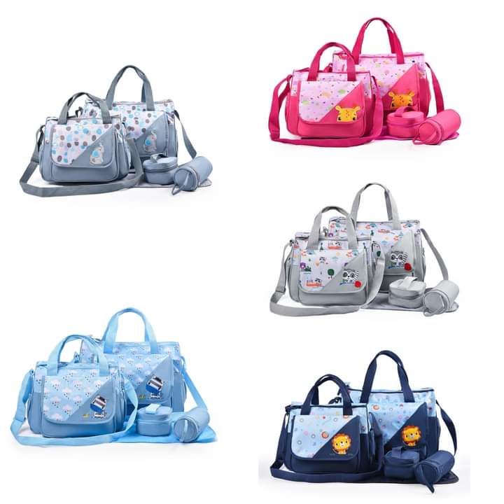 5 Pcs Multifunctional Set Baby Changing Diaper Nappy Bag Maternity Mummy Handbag GXMB