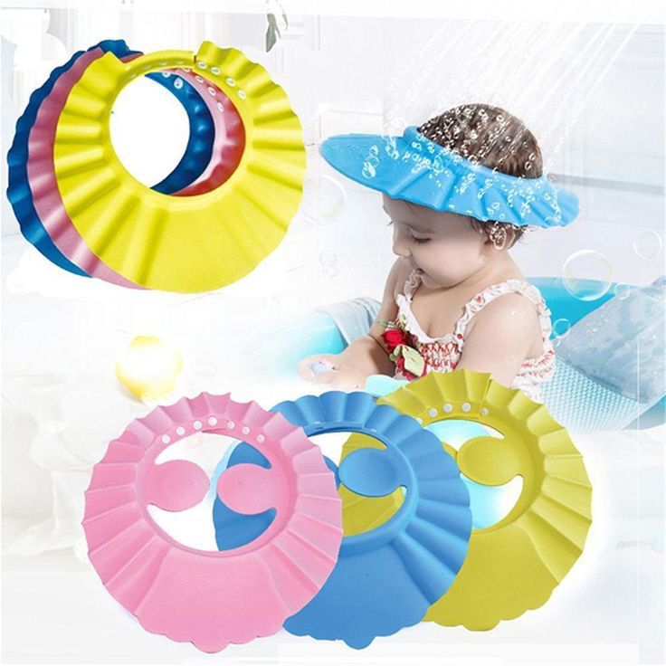 Baby Shower Cap Bathing Protection Adjustable Hair Washing Hat Silicone Bath Head Cap Visor Cap Waterproof Shampoo Cap Soft Bathing Hat for Toddlers Kids Baby With Ear Protection