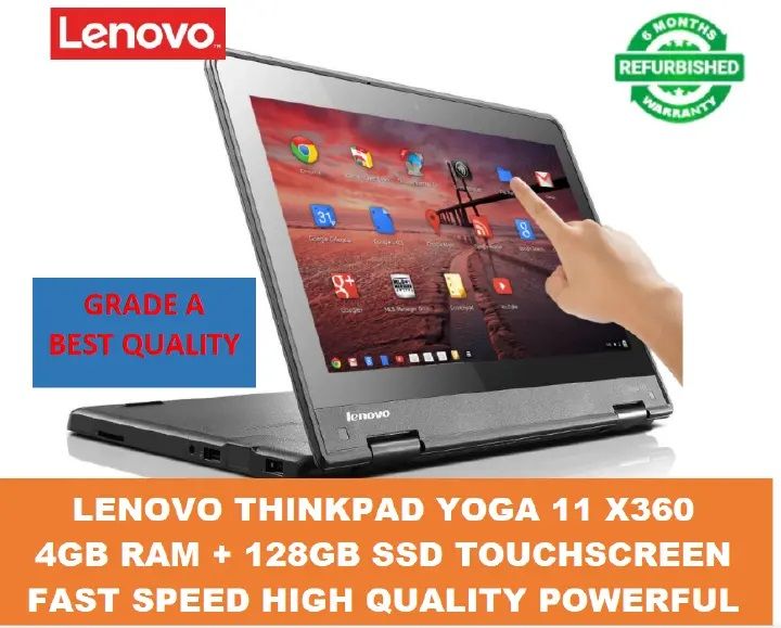 {Lowest Price Offer} Lenovo Thinkpad Yoga 11e X360 Celeron 4GB RAM + 128GB SSD Refurbished Laptop Touchscreen 11.6 Inch Screen Size Laptops With Windows and Office Installed High Quality Computer