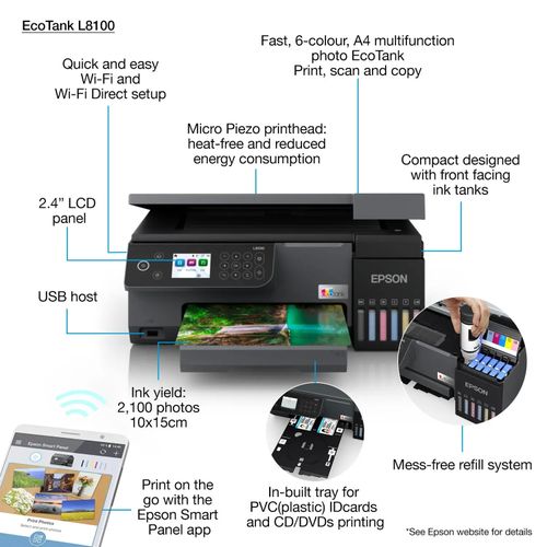 OFFER OFFER!!Epson EcoTank L8100 A4 3-in-1 InkTank Multifunctional Inkjet Printer