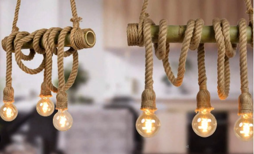 bamboo tube chandelier light