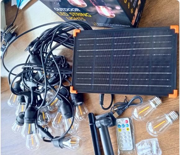 Solar String lights for decor lighting in gazebo,restaurants or any other decor place.