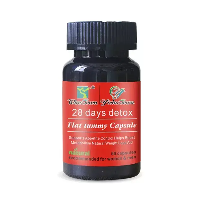 28 Days Detox Flat Tummy Capsules Supports Detoxification, Burns Belly Fat, Aids Weight Loss, Boosts Energy, Natural Herbal Ingredients