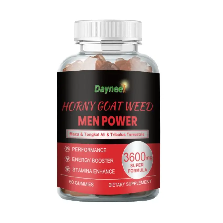 Winstown Horny Goat Weed Gummies for Men (3600mg) | Dietary Supplement for Libido, Erection, Testosterone, Stamina, Endurance, and Sexual Performance