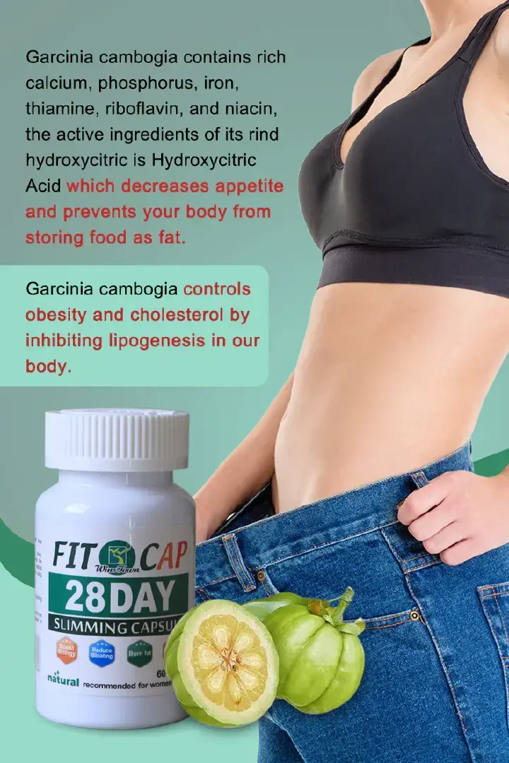 28 Days Fit Cap Slimming Capsule Supports Weight Loss, Burns Fat, Controls Appetite, Boosts Energy, Natural Herbal Ingredients