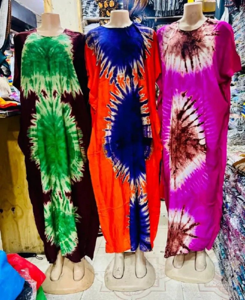 3Pcs Womens African Tie and Dye Print Elegant African Women’s Dera Dress  Free Size, Comfortable & Stylish