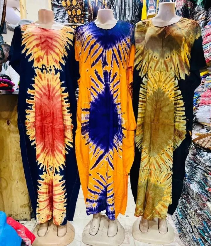 3Pcs Womens African Tie and Dye Print Elegant African Women’s Dera Dress  Free Size, Comfortable & Stylish