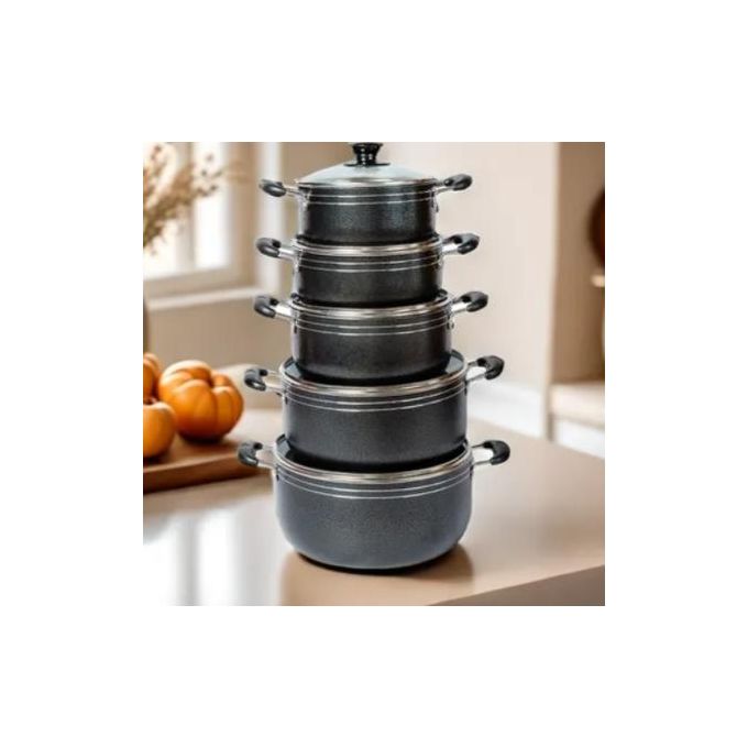 10PCS Aluminum Non-stick Cookware Set Pot Set（5pcs Pots+5pcs lids)Cooking Pots Sufuria 18CM+20CM+22CM+24CM+26CM