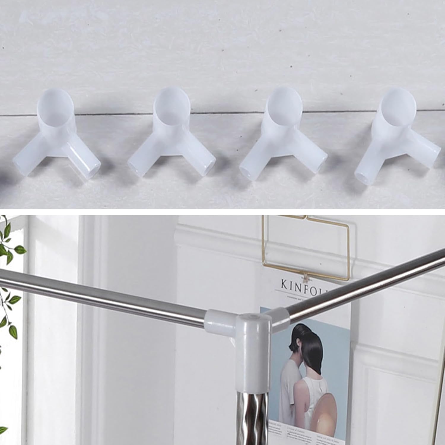 Mosquito Net Bracket 4 Corners Bed Post, Stainless Steel Bed Canopy Frame, Thicken Spiral Pattern Bed Stand, Easy to Install, with Curtain