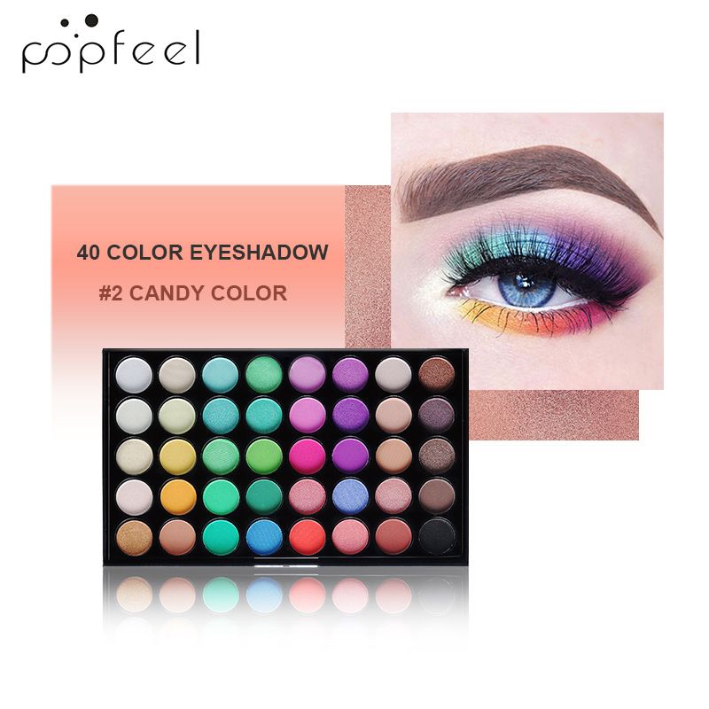 40 Color Matte Eyeshadow Palette Pearl Texture Eyeshadow Makeup Long Lasting Shine Waterproof and Sweatproof Non-fading Makeup Tool