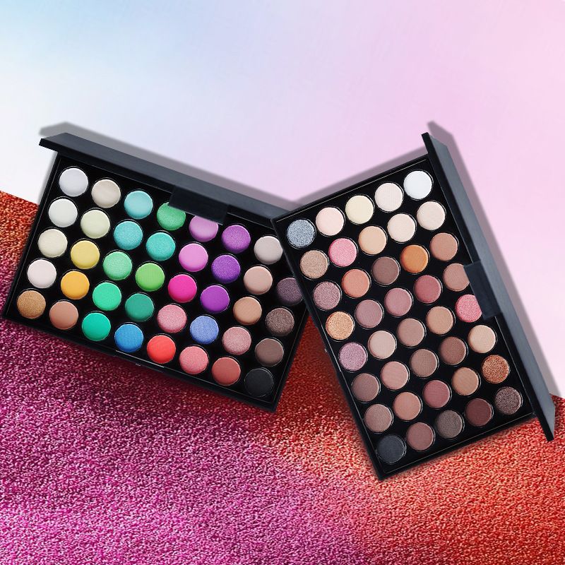 40 Color Matte Eyeshadow Palette Pearl Texture Eyeshadow Makeup Long Lasting Shine Waterproof and Sweatproof Non-fading Makeup Tool