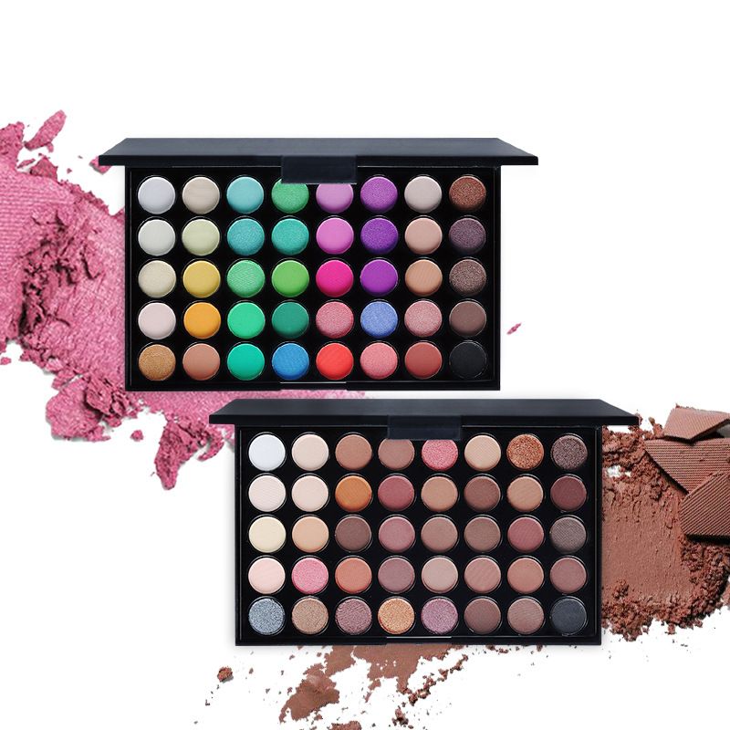 40 Color Matte Eyeshadow Palette Pearl Texture Eyeshadow Makeup Long Lasting Shine Waterproof and Sweatproof Non-fading Makeup Tool
