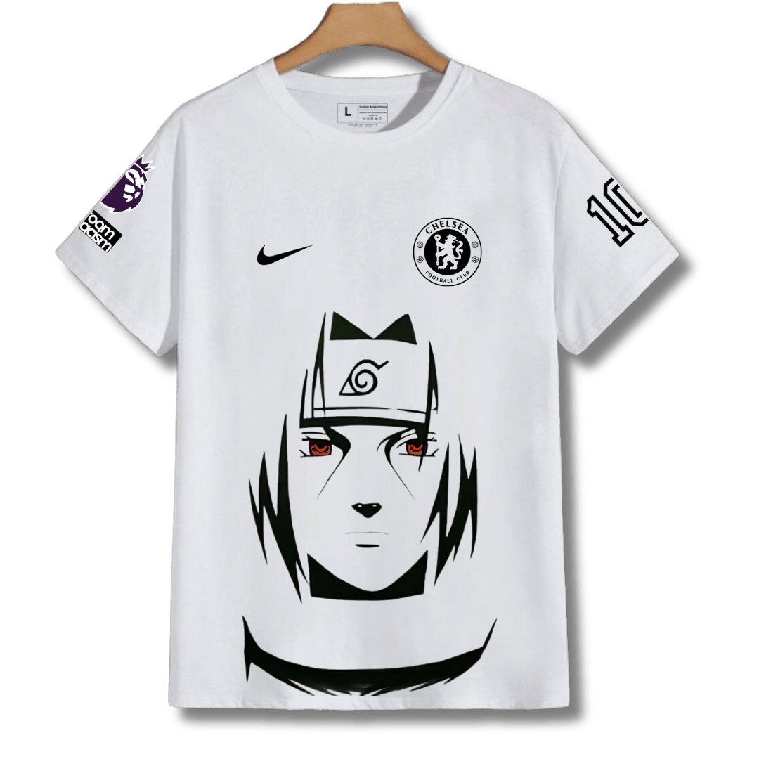 Chelsea x Itachi Uchiha Custom Anime Jersey by Custom Jerseys Kenya. Custom Anime t-shirts Chelsea anime jersey