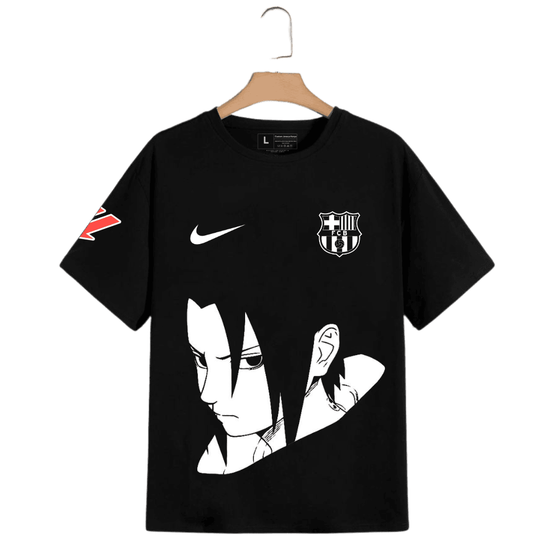 Barcelona x Sasuske Uchiha Custom Anime Jersey