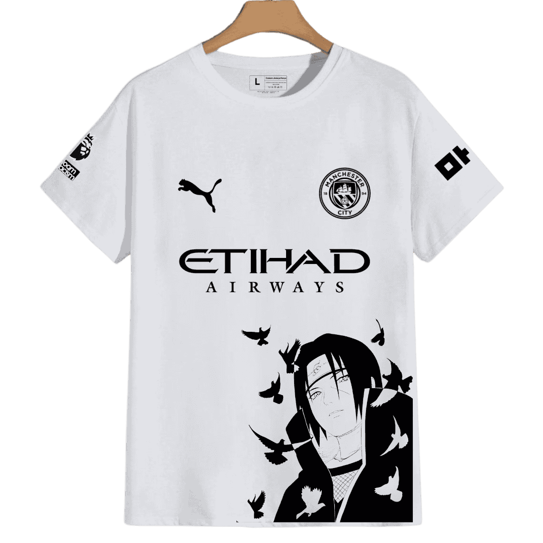 Manchester City x Itachi Uchiha "Crows of Destiny" Limited Edition custom anime t-shirt Jersey